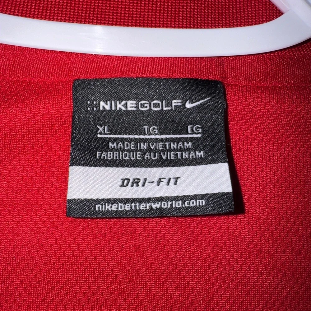 Nike Golf Dri-FIT Polo Shirt Mens XL Red Short Sleeve Embroidered Swoosh Logo